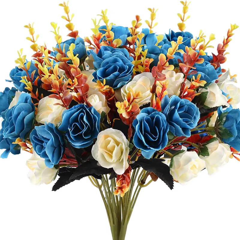 Rose de mariage fleur artificielle florale tombe fête à la maison 1 bouquet décor fausse fleur maiso