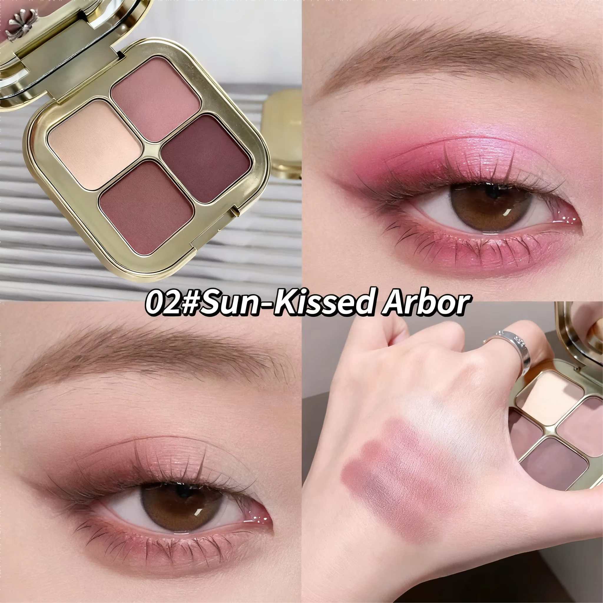 Palette de fards à paupières fins et scintillants, 4 couleurs, mat, couleur chocolat, maquillage lon