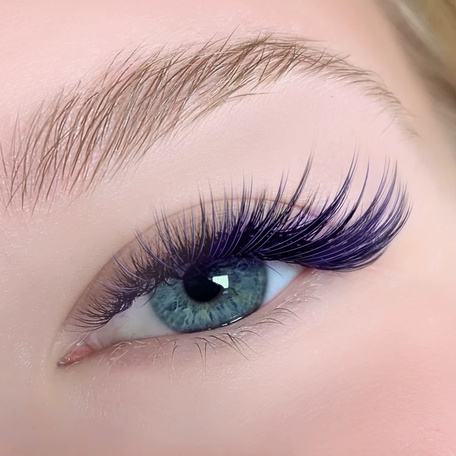 GLAMLASH cils colorés bleu lac/lavande/cannelle/vert foncé/gris Matcha Extension de faux cils coloré