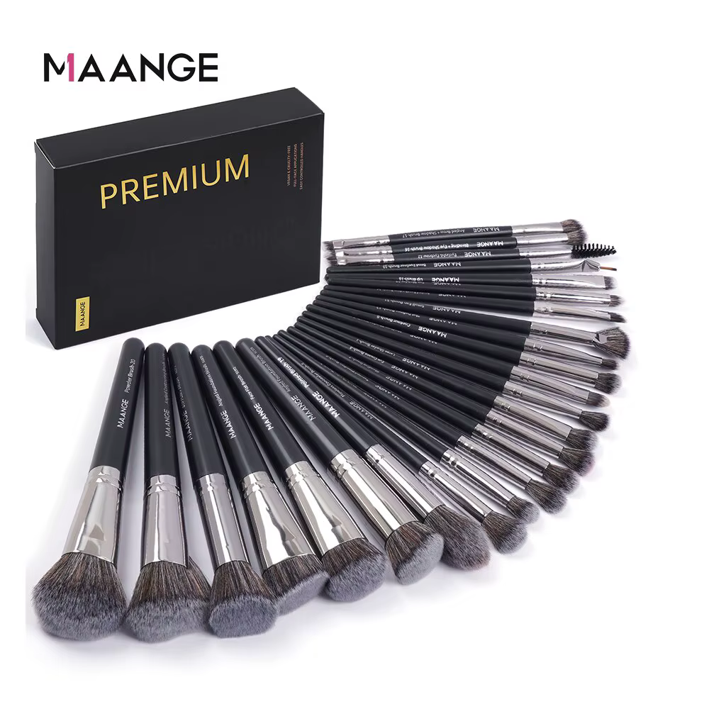 MAANGE 25 boîte-cadeau ensemble de pinceaux de maquillage des yeux du visage professionnel brosses p