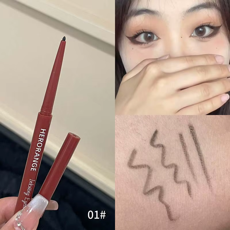 Crayon Eyeliner Ultra-fin rose marron, ligne de fard à paupières inférieure, imperméable, facile à p