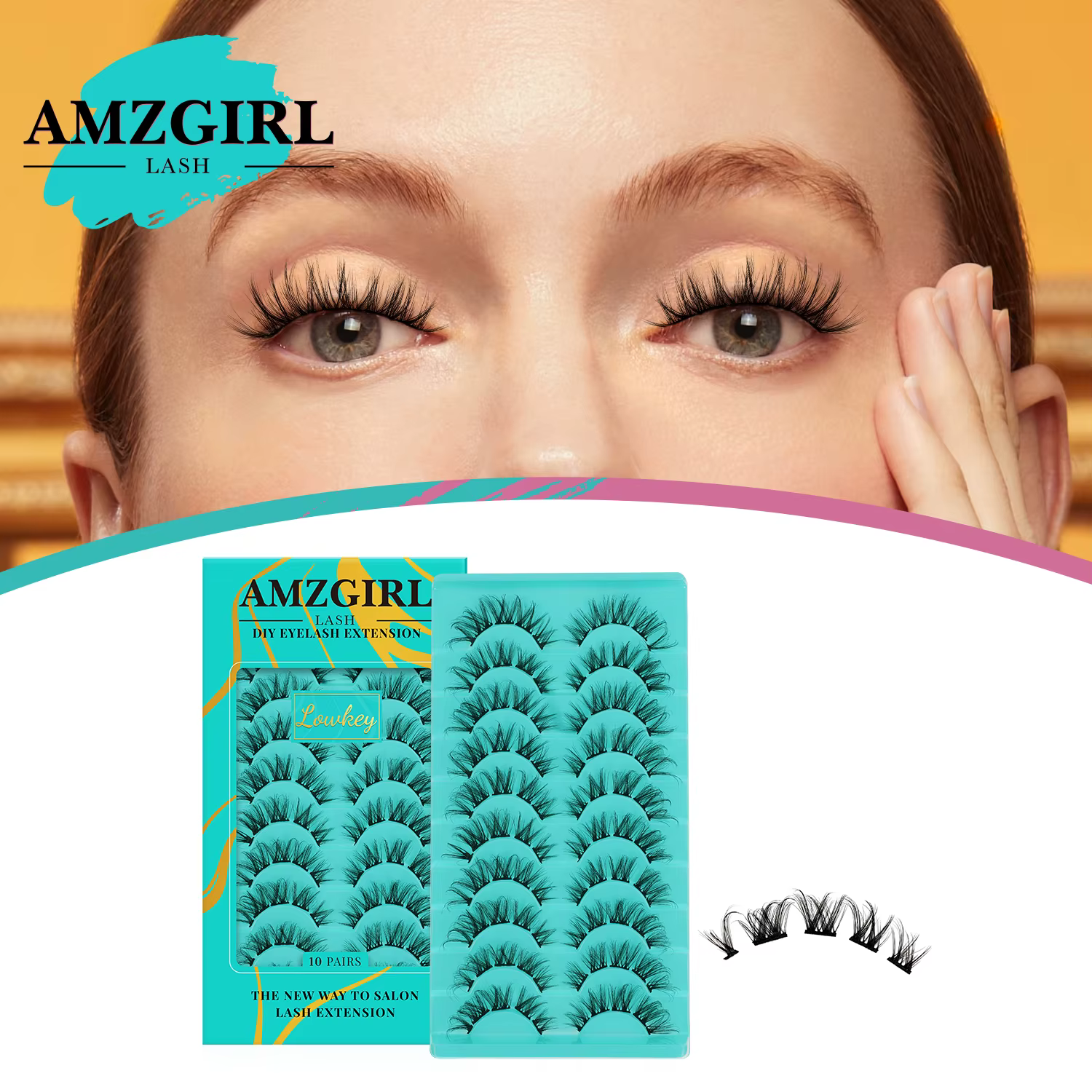 AMZGIATV-Extensions de cils à faire soi-même, grappes de cils, lspatule, maquillage, 10 paires