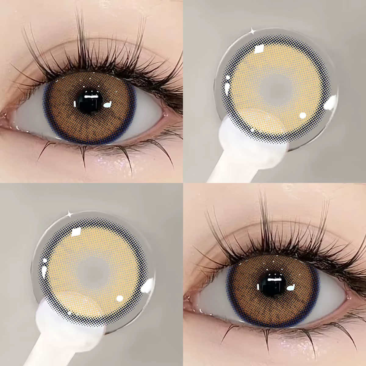 Bio-essence Nouvelle Série Marron Lentilles de Contact Réalistes Effet Naturel Pupille Grandes Yeux