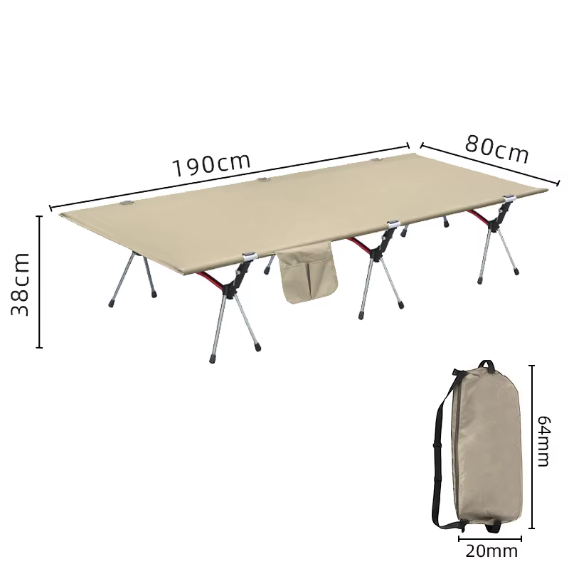 Lit de camping pliable Lohascamping 80 cm de large, ultraléger, portable, double usage (hauteur régl