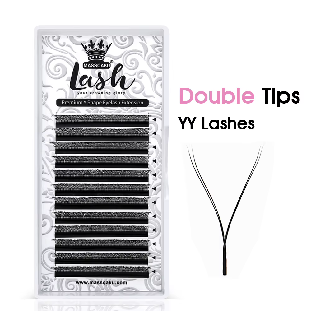 MASSCAKU U forme YY Faux cils C D Curl 8-15mm mélange préfabriqué Volume ventilateur Extension de ci