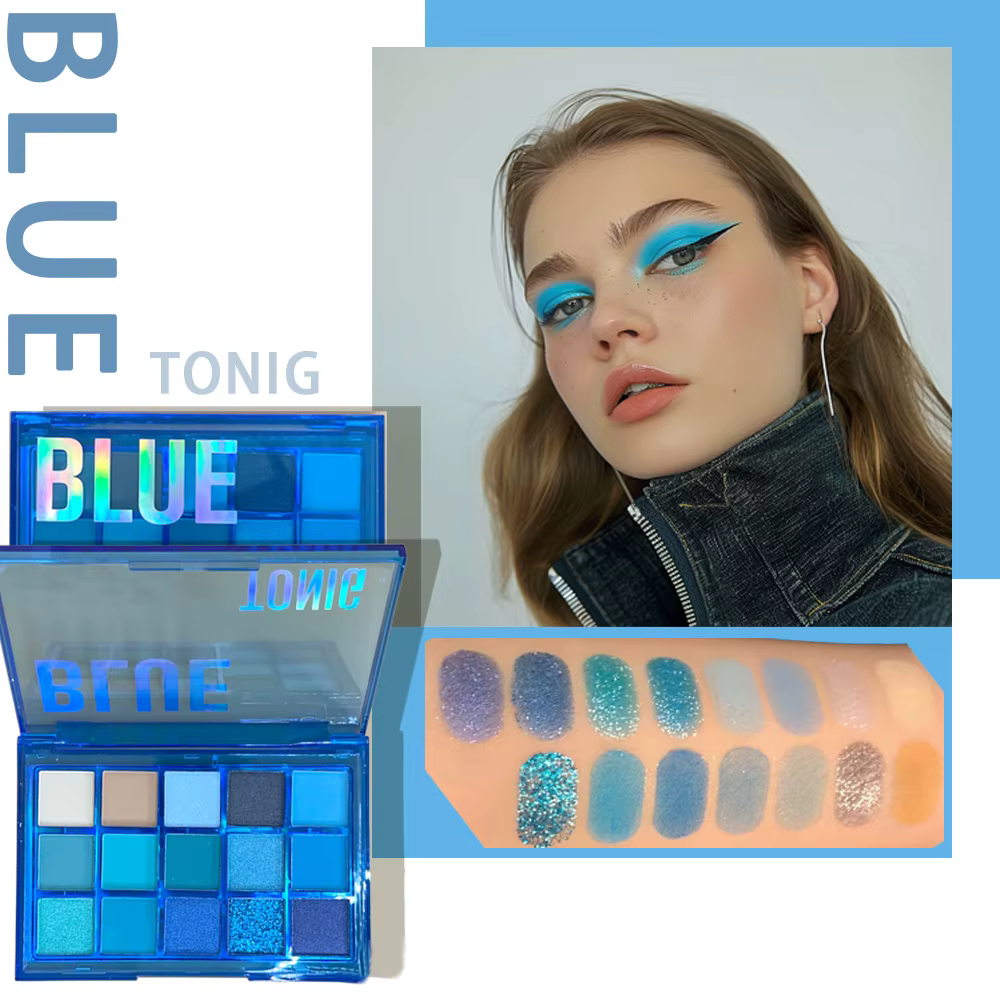 Palette de maquillage de fard à paupières, 15 nuances, scintillant, mat, métallique, hautement pigme
