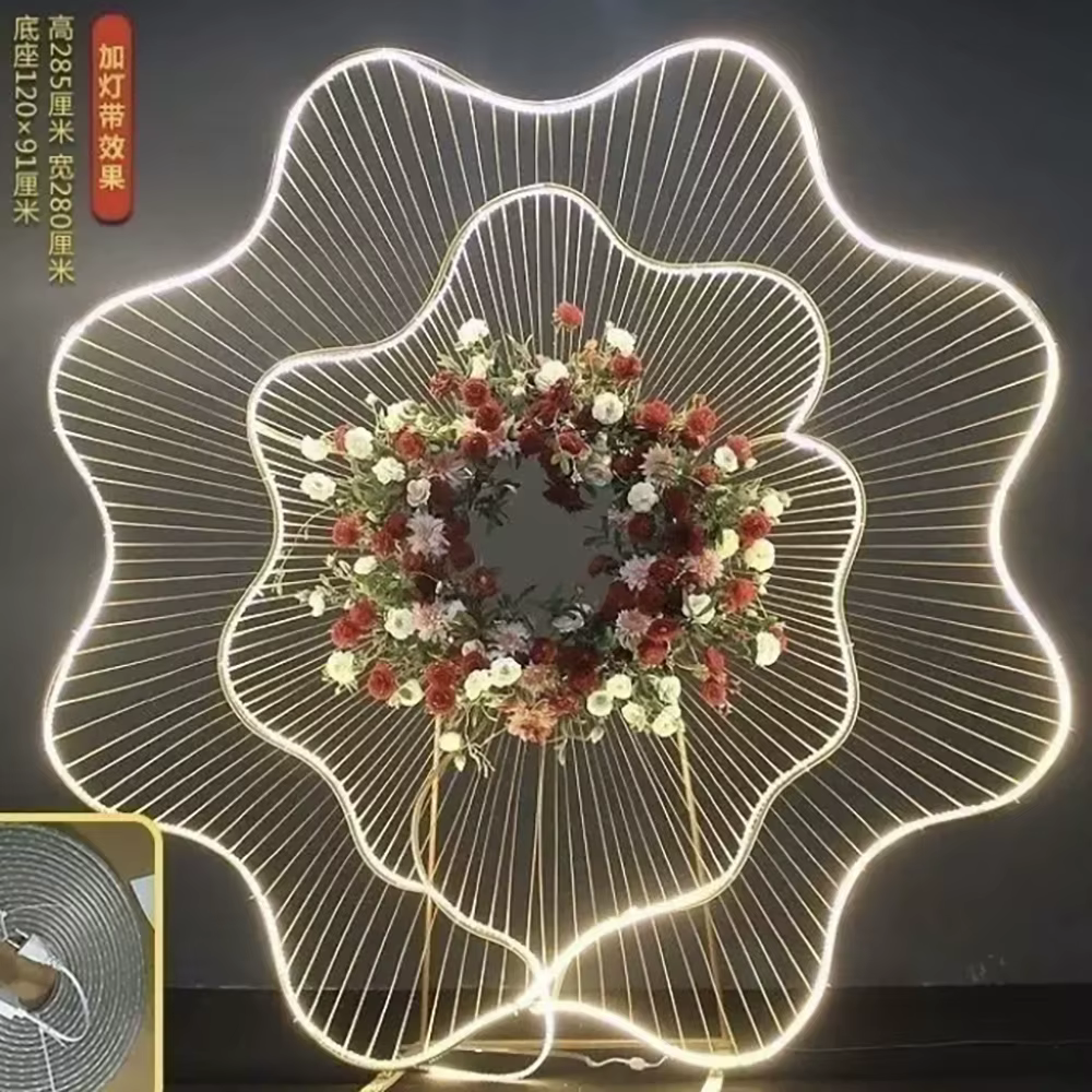 Arrière-plan en Arc Exquis pour Décoration de Mariage, Fleurs d'Extérieur en Fer localité