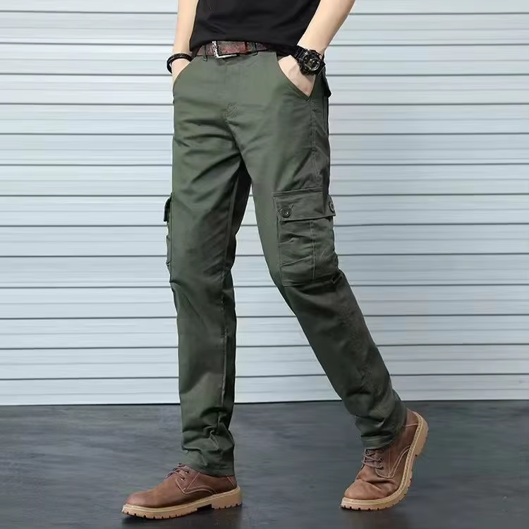 Pantalon cargo crayon pour homme, poche, mince, maigre, multipoches, luxe, nylon décontracté, rue, a