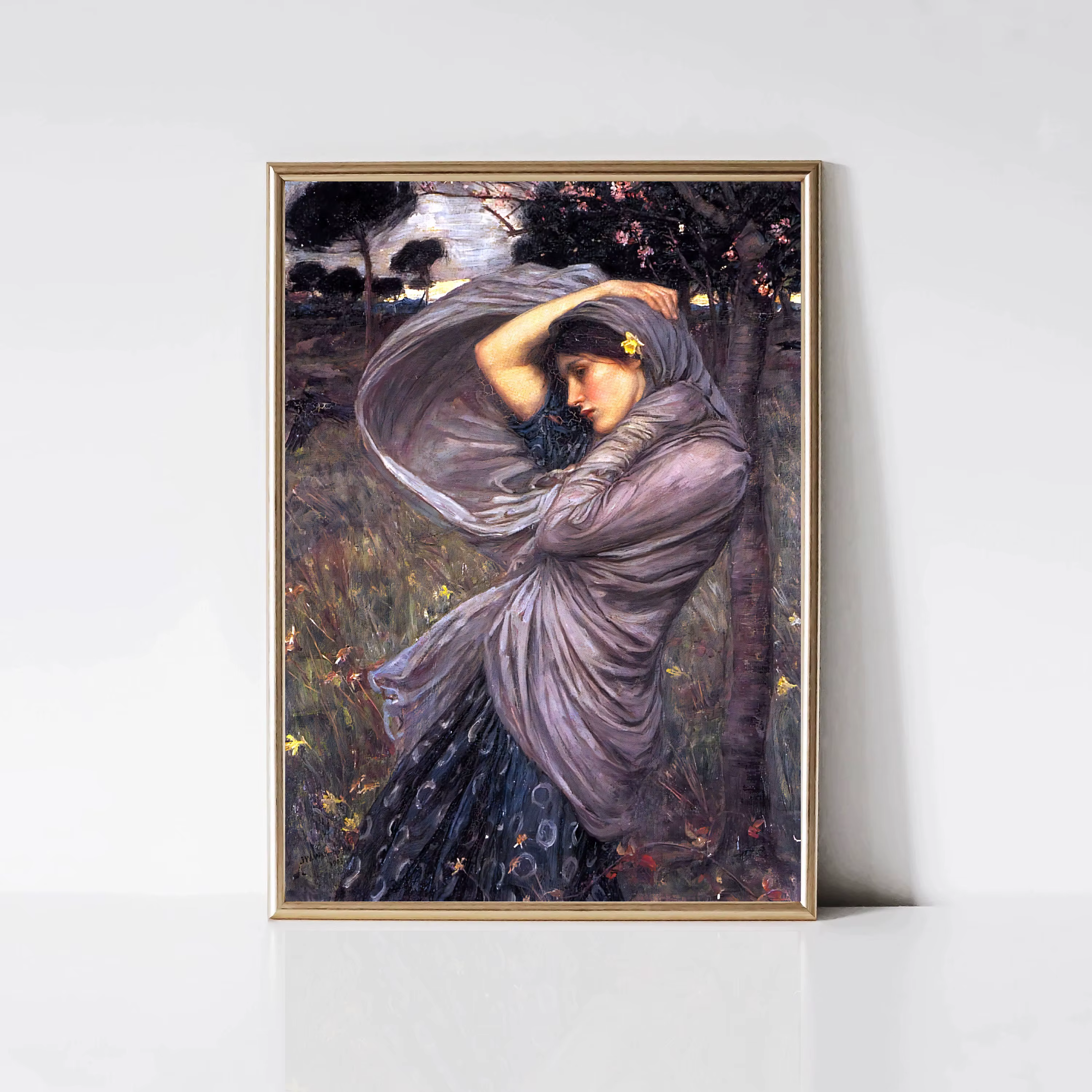 Affiche de réalisme britannique de Portrait féminin pré-raphélite, peinture sur toile imprimée, imag