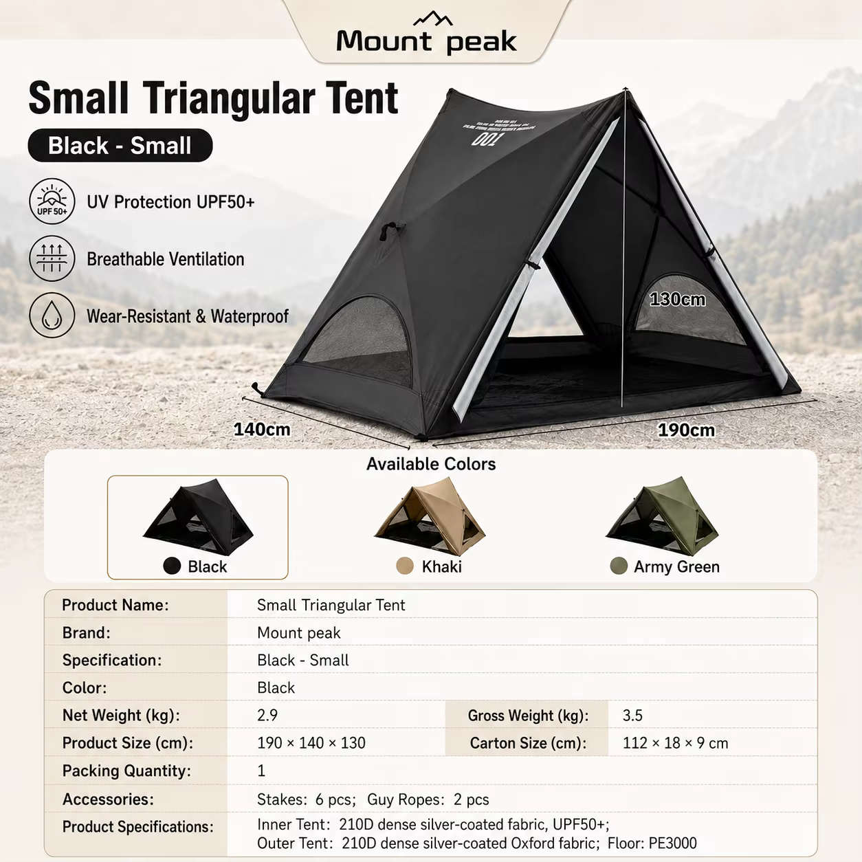 Tente triangulaire automatique, tente de camping d'extérieur qui se déplie en seulement 3 secondes.