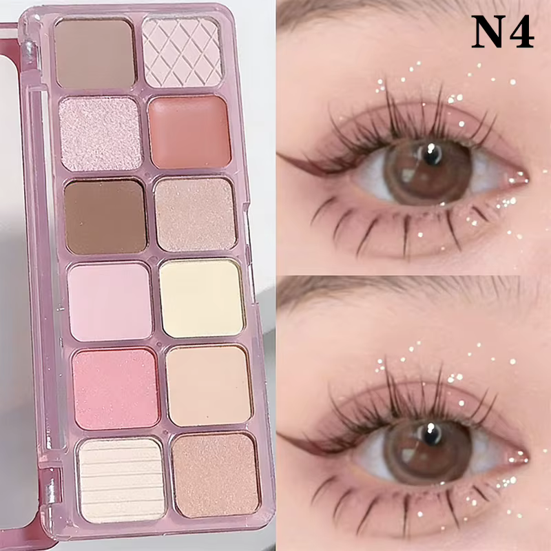 Palette de fards à paupières DIKALU Peach Kumquat, rose nude, violet, fards à paupières nacrés, pail
