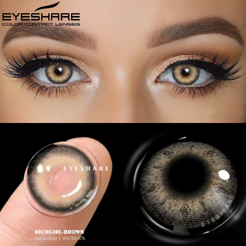 EYESHARE lentilles de couleur naturelle yeux 1 paire lentilles de Contact de couleur marron pour les