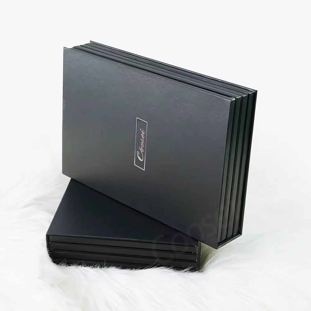Grande palette de fard à paupières magnétique en forme de livre, 3 ou 4 couches, grande boîte de ran