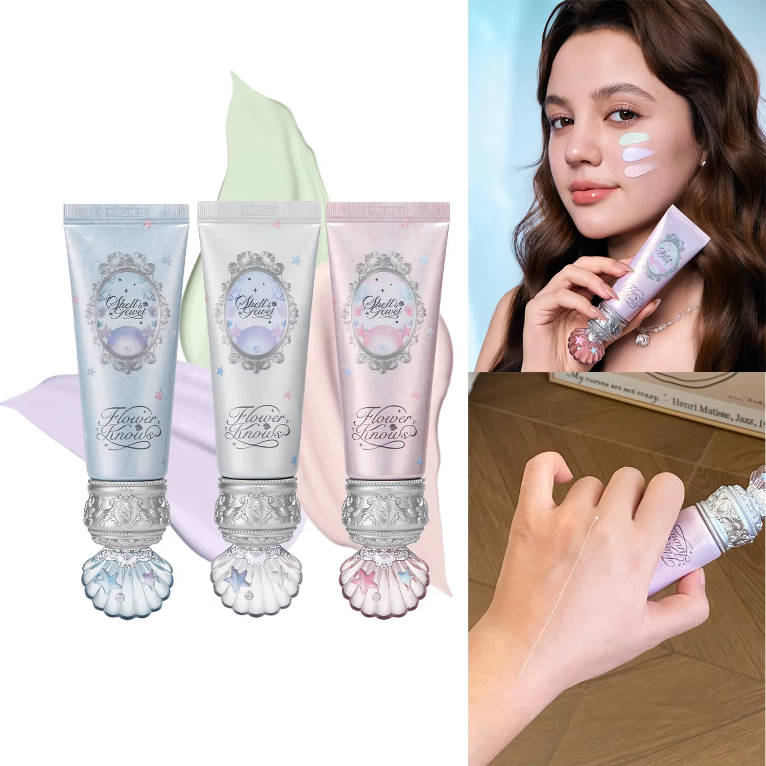 Base de Maquillage Flower Knows Shells Jewel Radiance Hydratante Longue Tenue Vegan et Non Testée su