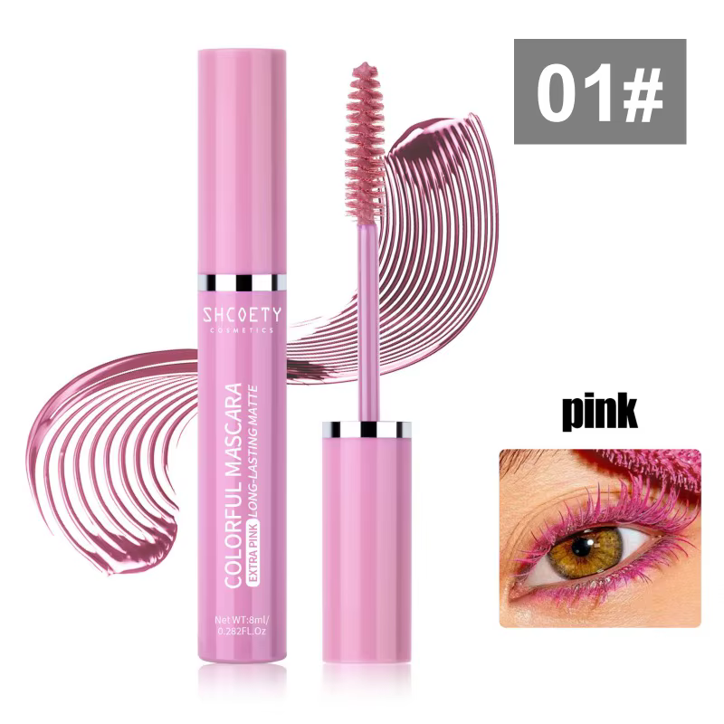 Mascara coloré, imperméable et sans taches, mince, épais et bouclé, maquillage chaud pour scène de n
