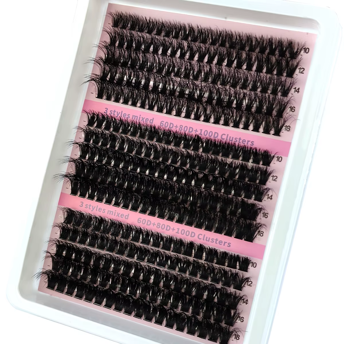 Nouveau 15 rangées bricolage 5D grappes de cils moelleux 60D-200D grappes de cils épais cils individ