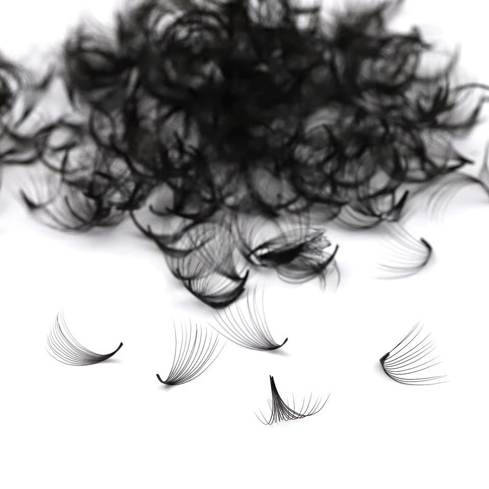 AGUUD – Extensions de cils 3D à 16D, Base fine et pointue, éventails amples, tige moyenne, Volume ru