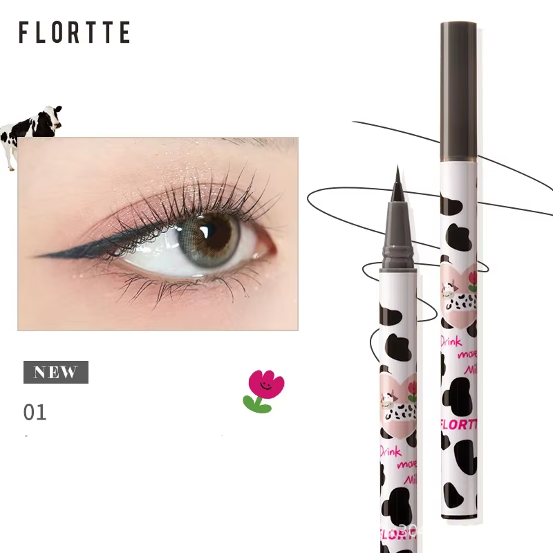 FLORTTE – Eyeliner liquide Ultra-fin couché, stylo ver à soie, imperméable, longue durée, sans bavur