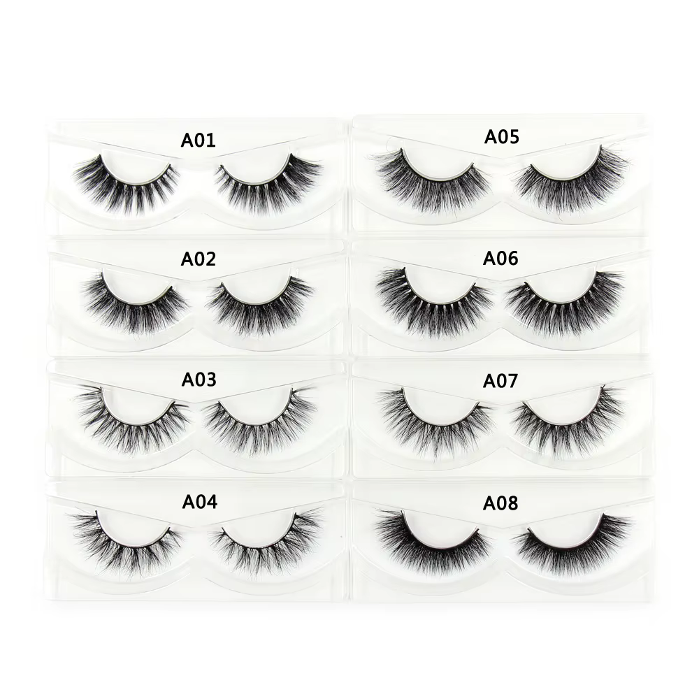 Faux cils de vison 3D avec escalade, faits à la main, bande complète, maquillage, moelleux, sans boî