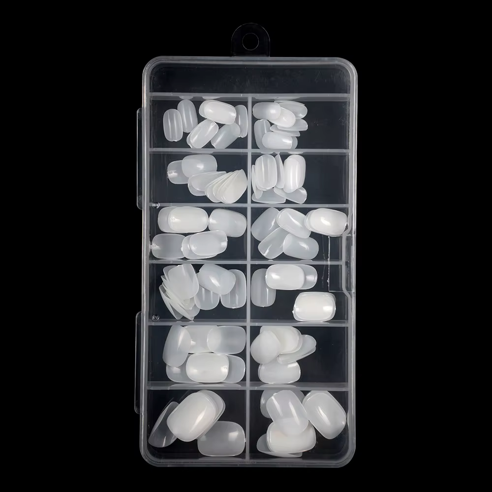 100 pièces enfant ongles faux ongles acrylique Nail Art clair Transparent Nature couleur couverture