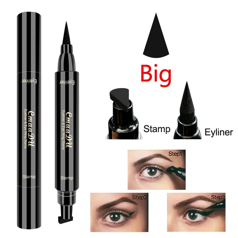 Eyeliner liquide avec tampon d'ailes noires, modèle facile pour les yeux de chat, outil de maquillag