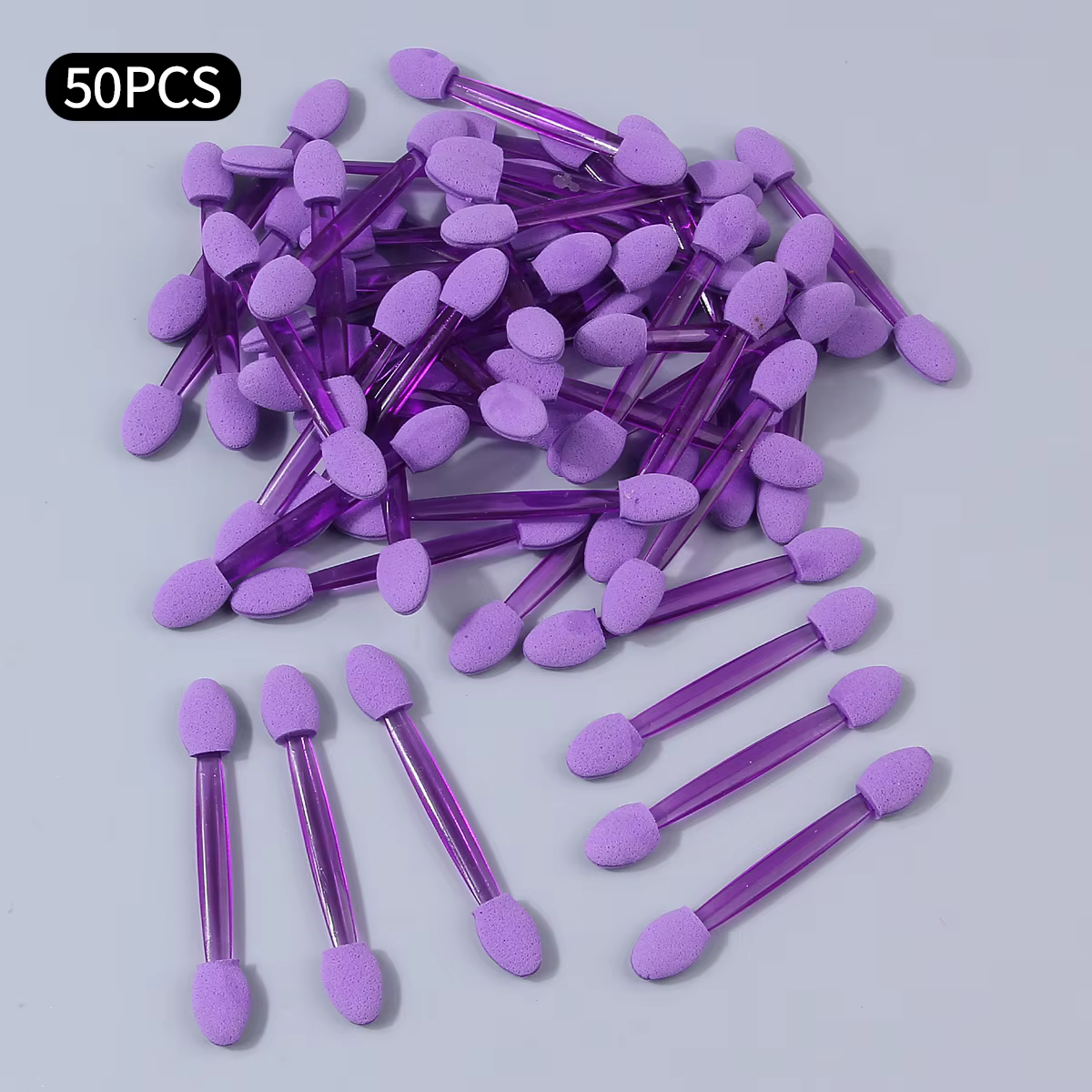 Lot de 50 applicateurs jetables pour fard à paupières, pinceaux éponge double embout portables, outi