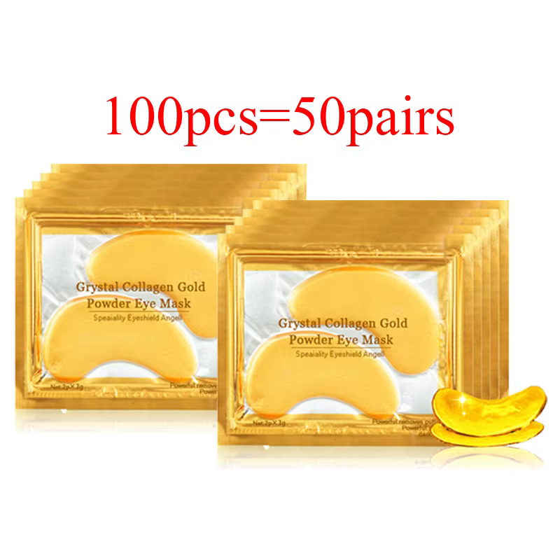 Masque pour les yeux au collagène doré, 100 pièces = 50 paires, soins de la peau, Anti-âge, Anti-cer