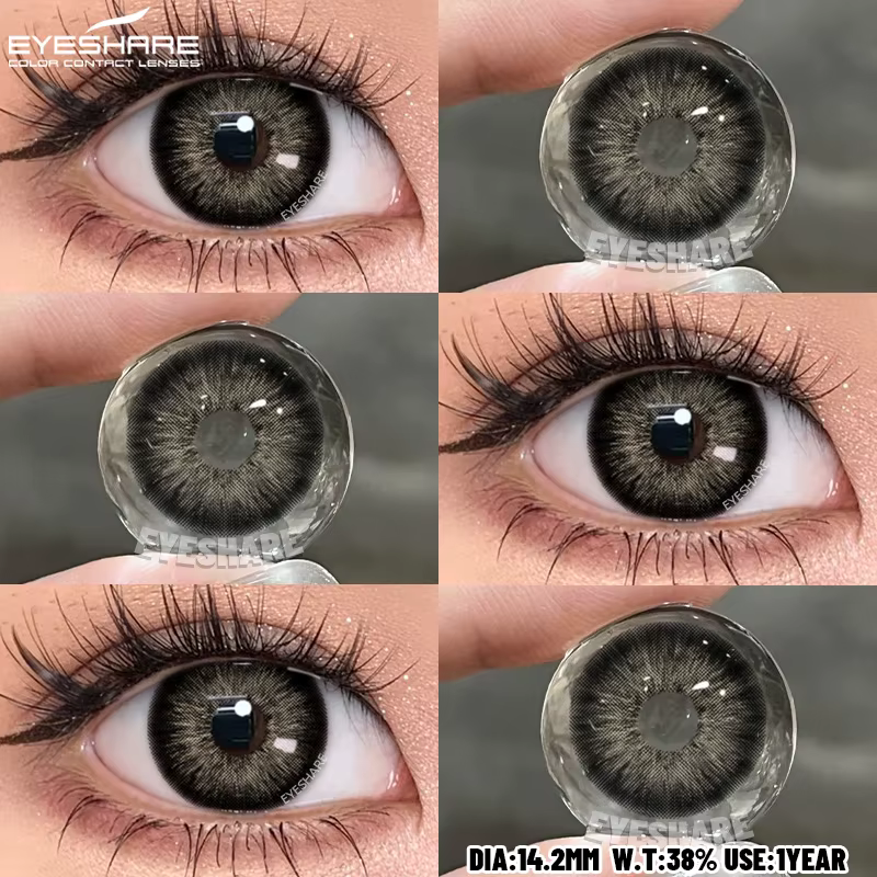 EYESHARE 1 Paire de Lentilles de Contact Marron pour des Yeux Grands et Naturels, Lentilles Cosmétiq