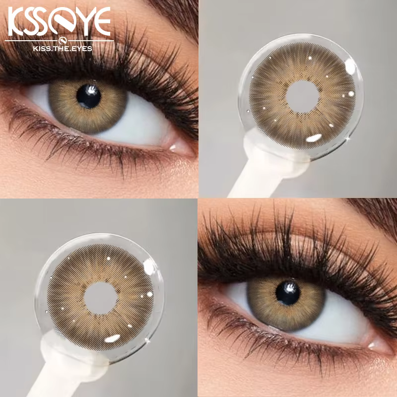 KSSEYE 1 paire de lentilles de contact colorées naturelles pour les yeux marron belles élèves cosmét