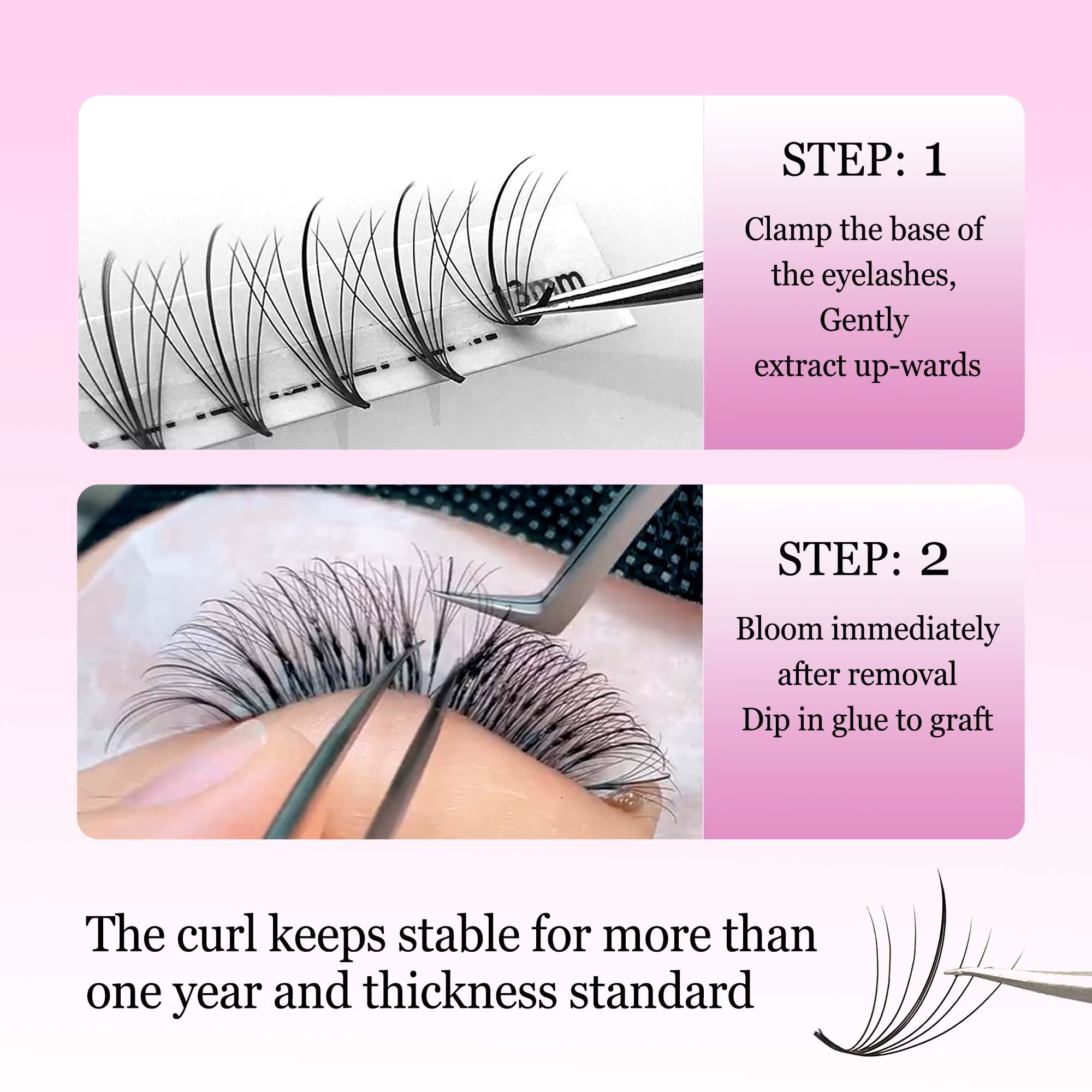 CoMango 7D 300/120fans pointy base premade hybrid fan eyelash extension single&mix8-15 faux vison wi