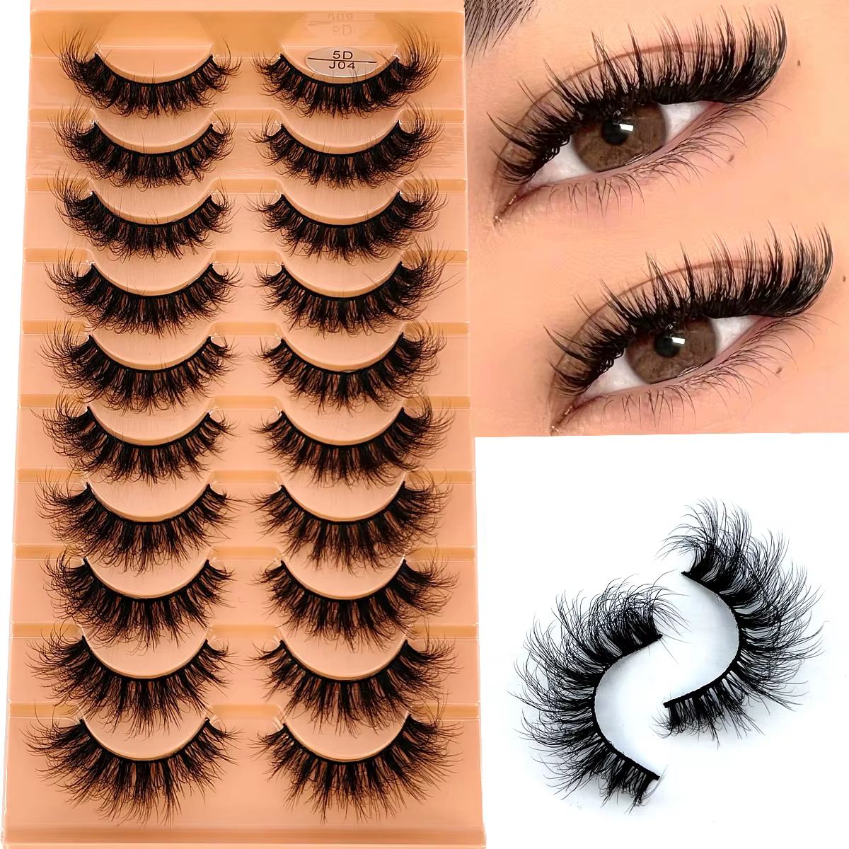 Nouveau 10 paires de Cils maquillage doux moelleux 3D vison Faux Cils épais fait à la main Volume vi