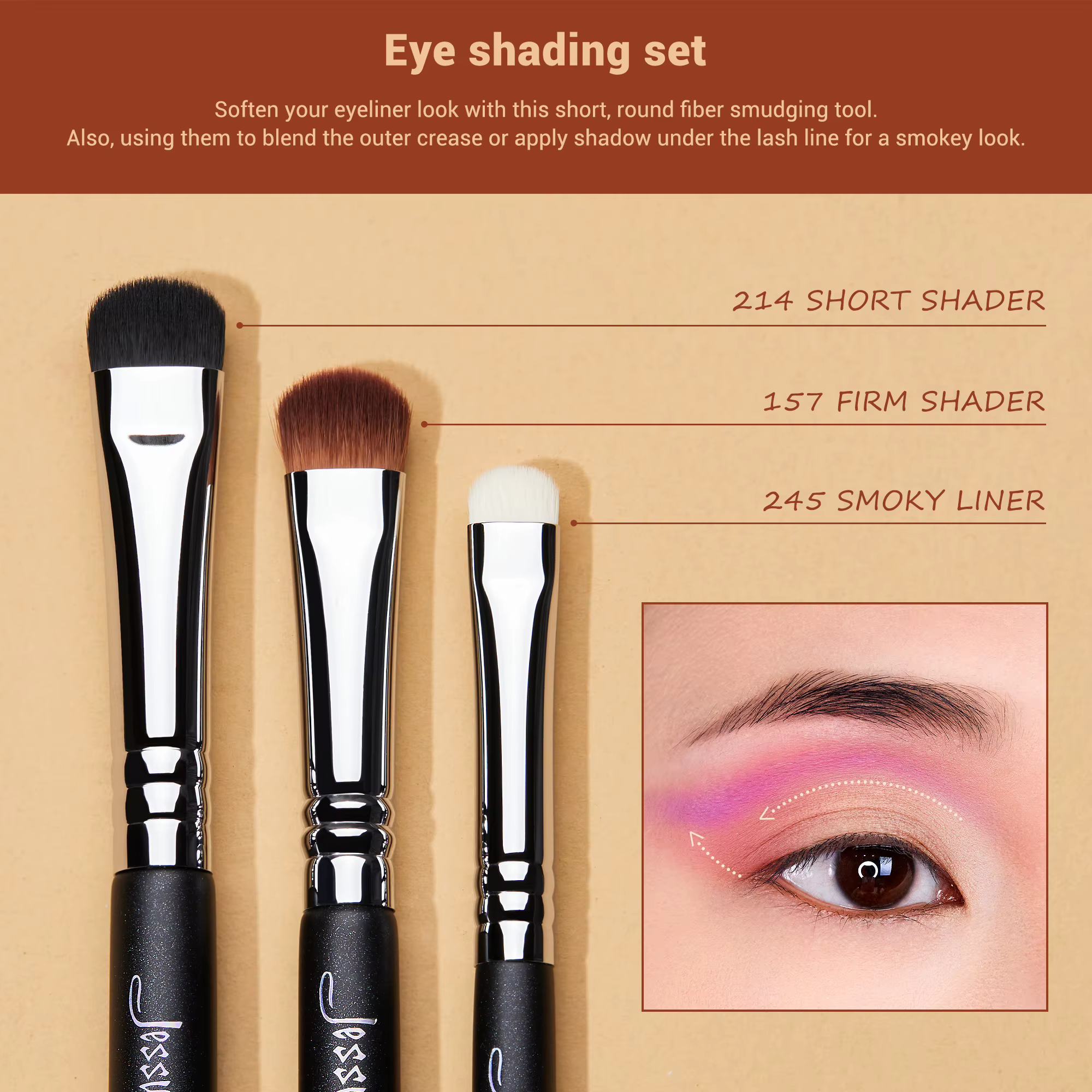 Jessup-Ensemble de pinceaux de maquillage pour les yeux, noir, synthétique, premium, ombre à barrage