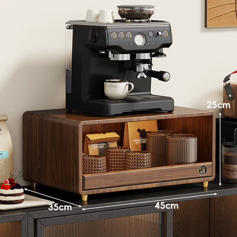Meuble de rangement moderne en bois massif pour machine à café, support de comptoir, armoire de rang