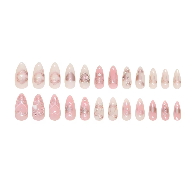 24 pièces/ensemble doux arc faux ongles presse sur ongles faux ongles Kit Art artificiel ongles doig