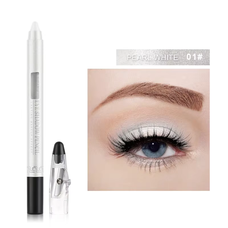 Stylo fard à paupières nacré couché, crayon Eyeliner ver à soie avec taille-crayon, mat, imperméable