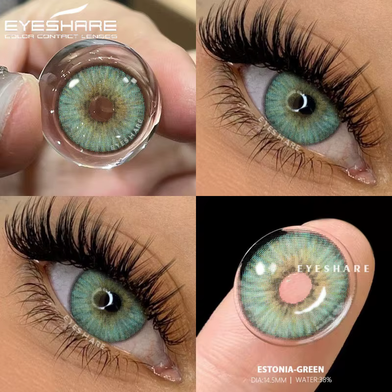 EYESHARE 1 Paire de Lentilles de Contact Colorées Marron, Lentilles de Contact Colorées Effet Nature