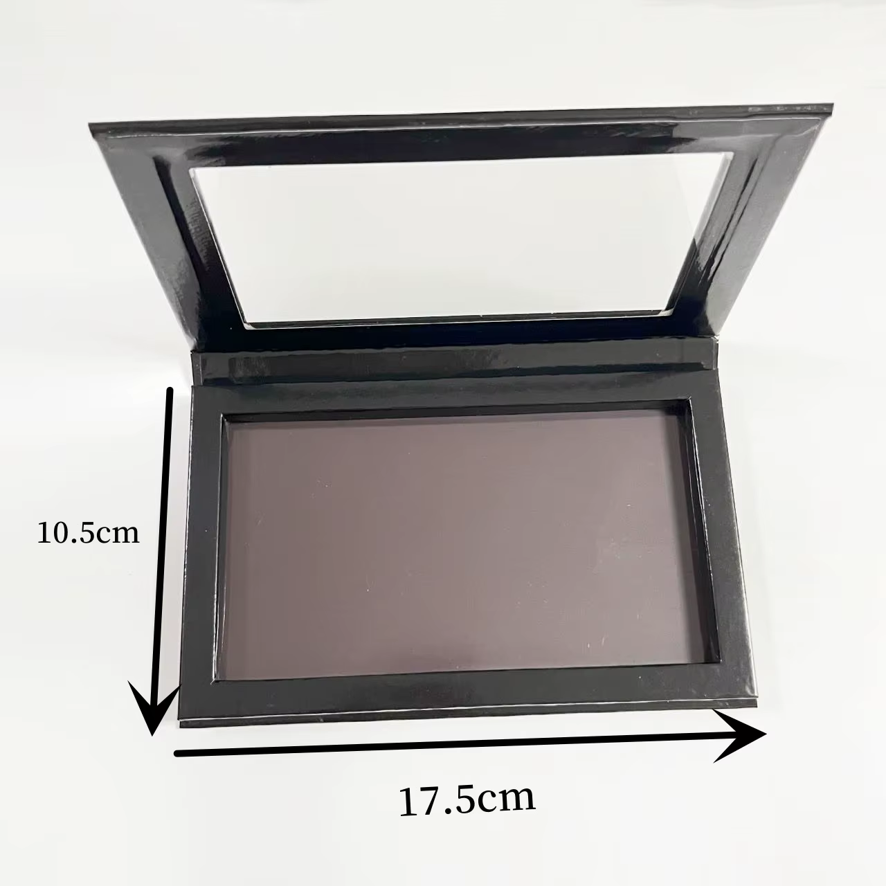 Palette de fards à barrage en carton africain magnétique noir plus profond avec fenêtre transparente
