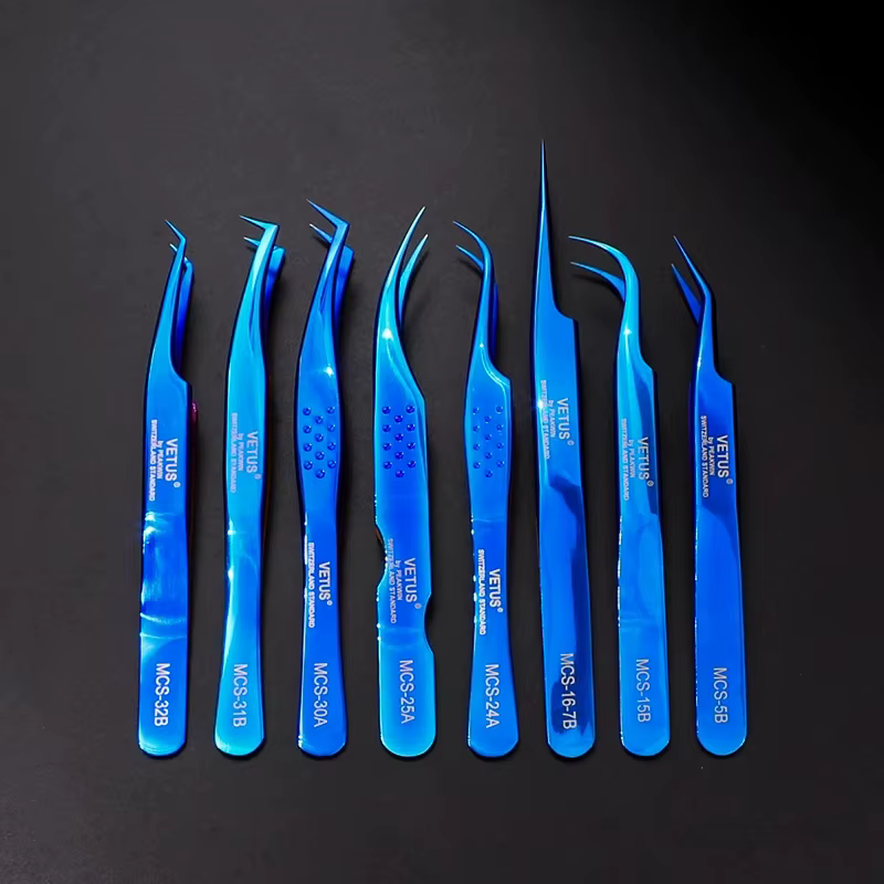 Vetus – pincettes à cils Premium, série MCS originale, nouveau Style, pointe Ultra Fine, améliore le