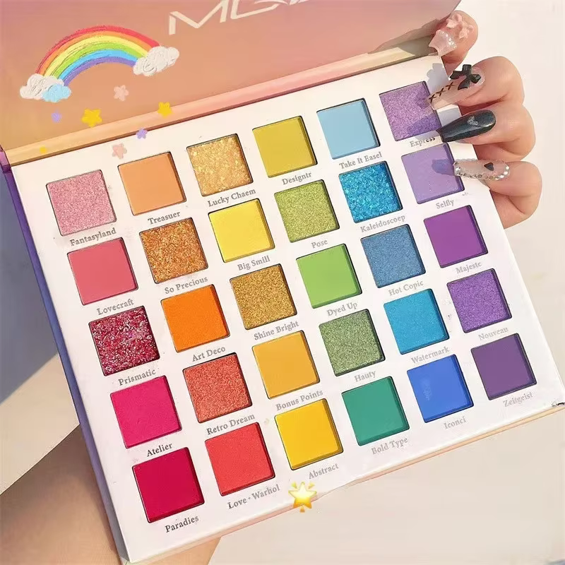 Palette de fards à paupières arc-en-ciel, 30 couleurs, maquillage pratique, sûr, léger, rêve, vente