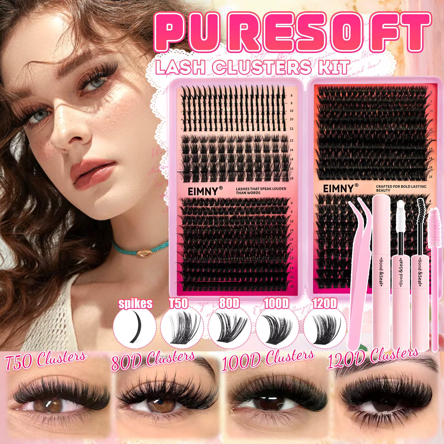 EIMNY 699PCS Cils en grappe Manga avec cinq designs de cils distincts pour répondre à tous vos besoi