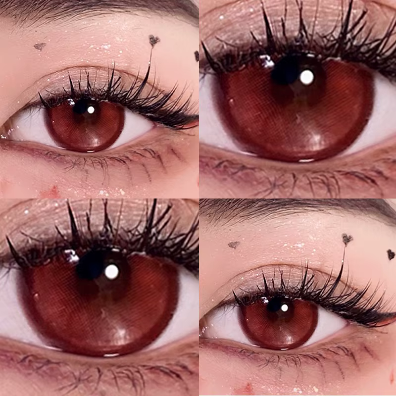OVOLOOK-2pcs/paire Cosplay lentilles de Contact de couleur rouge pour les yeux mode couleur bleue le