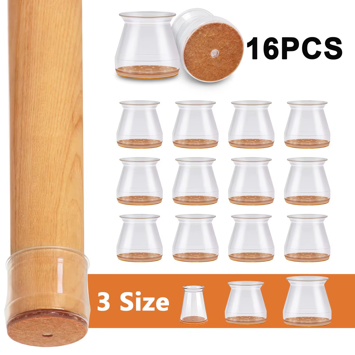 16 protège-pieds de chaise ronds en silicone, coussinets pour pieds de chaise, protège-pieds de meub
