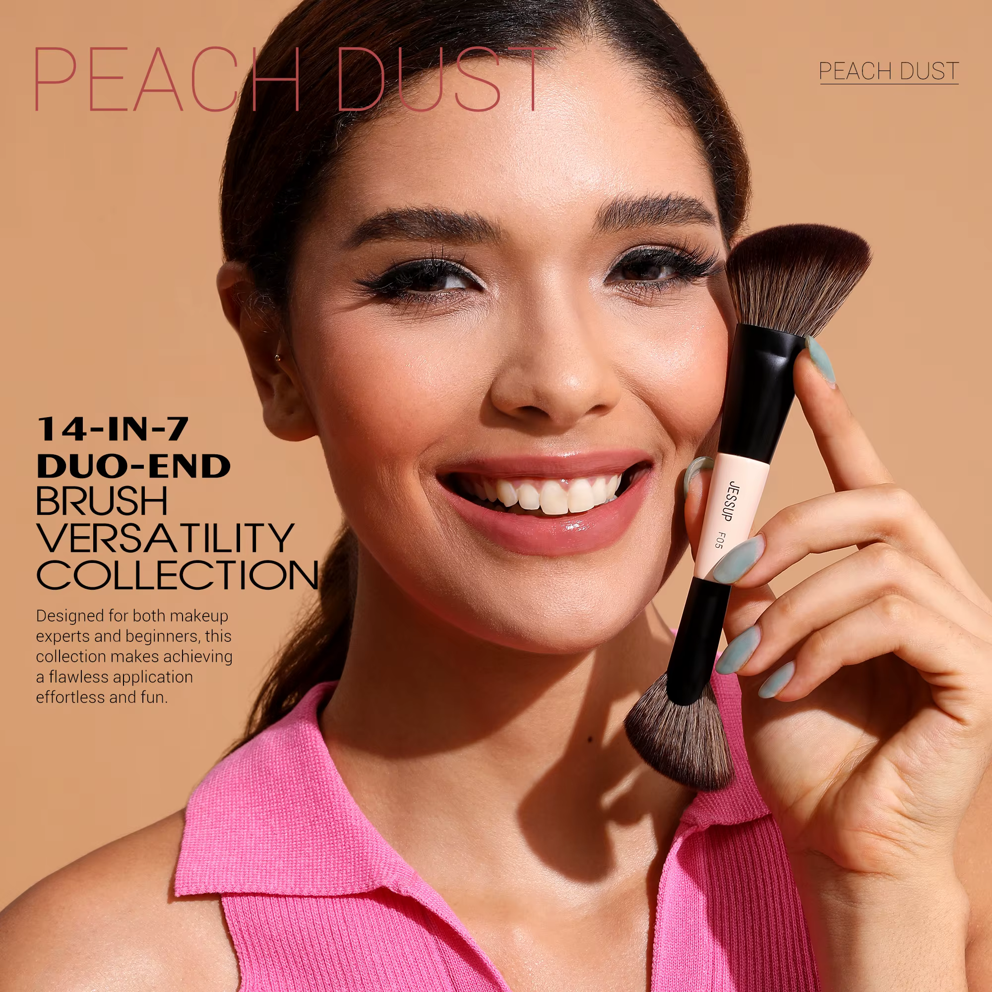 Jessup-Ensemble de pinceaux de maquillage double face, 3/5/7pcs, pour fond de teint, fard à barrage,