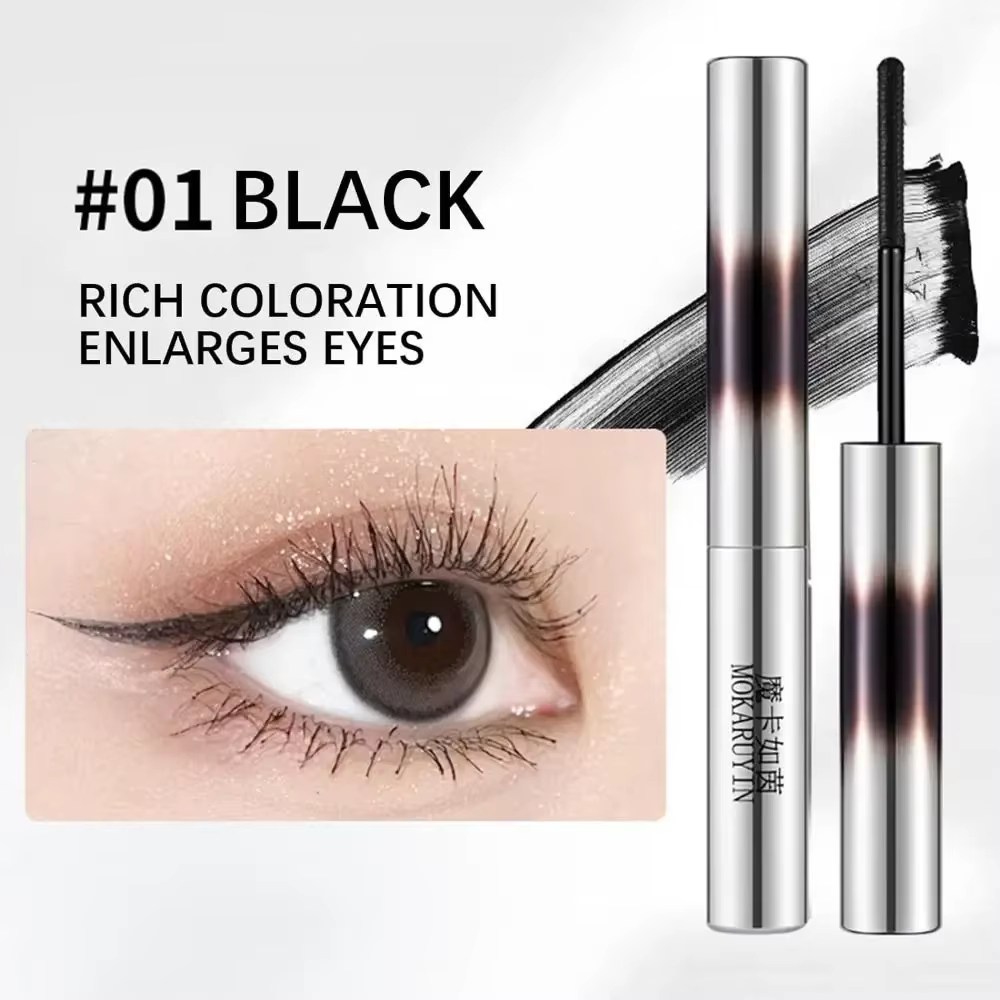 InjFiber-Apprêt à cils 3D noir naturel, mini tube en acier, mascara, sans bavures, longue durée