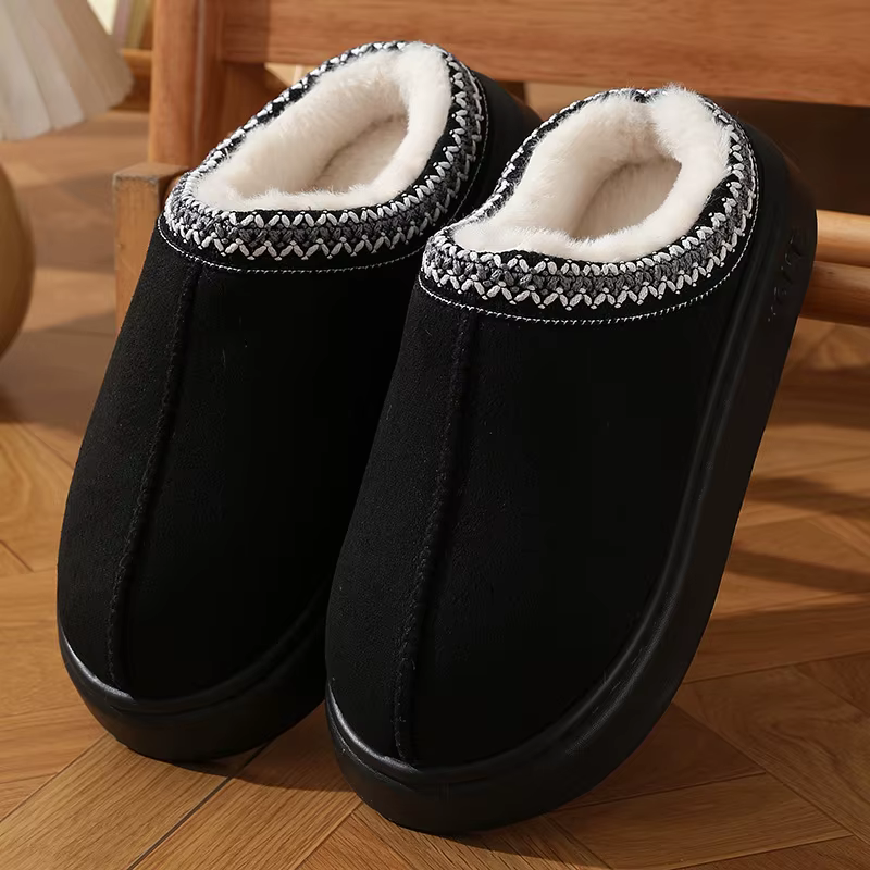 Pantoufles de maison en Faux daim de couleur unie pour hommes et femmes, pantoufles de maison à seme