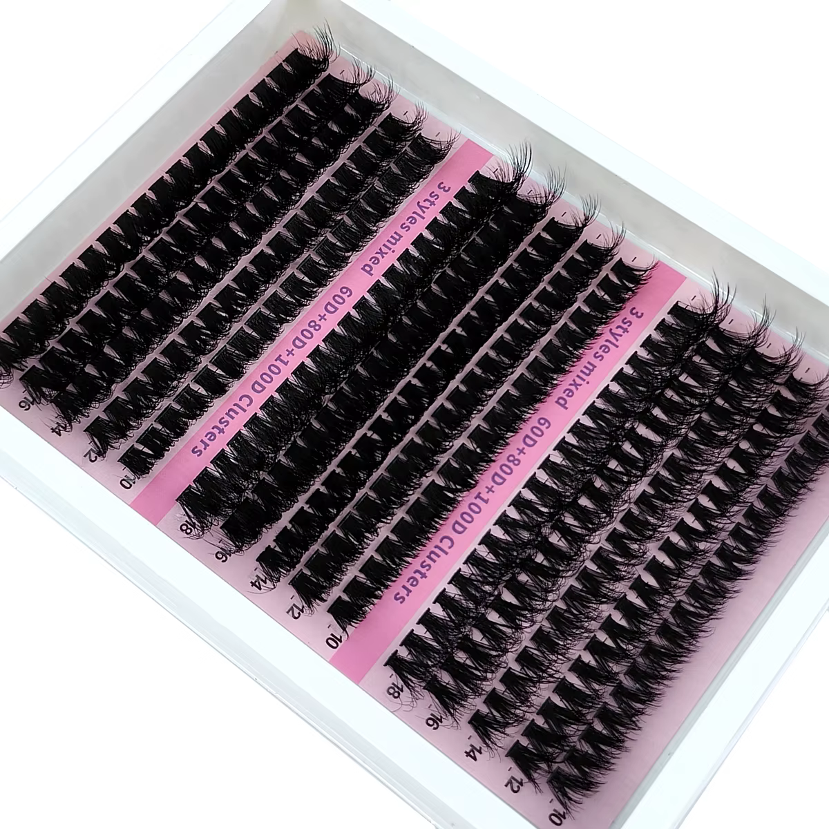 Nouveau 15 rangées bricolage 5D grappes de cils moelleux 60D-200D grappes de cils épais cils individ