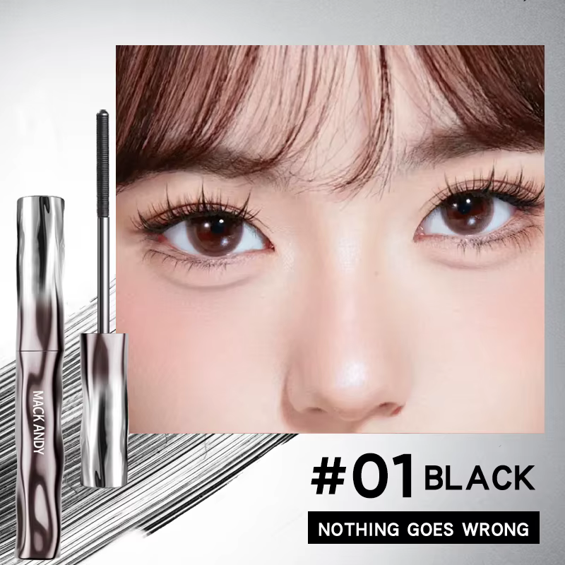 MACKANDY Mascara waterproof 3D allongeant, noir, effet extension de cils, brosse pour cils, mascara 