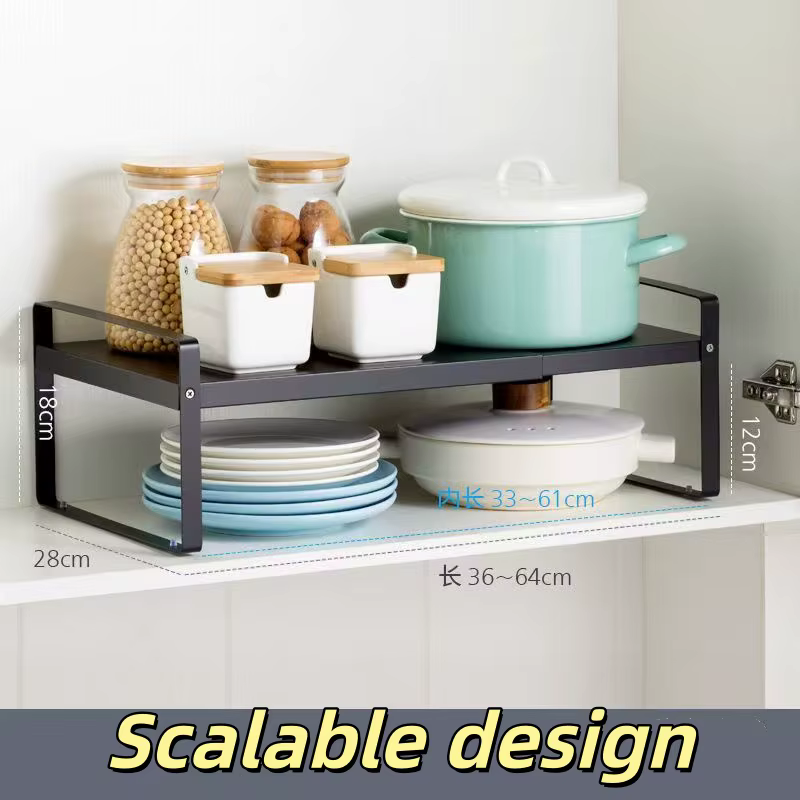 Étagère de rangement multi-niveaux pour armoire de cuisine, support de rangement pour épices, espace