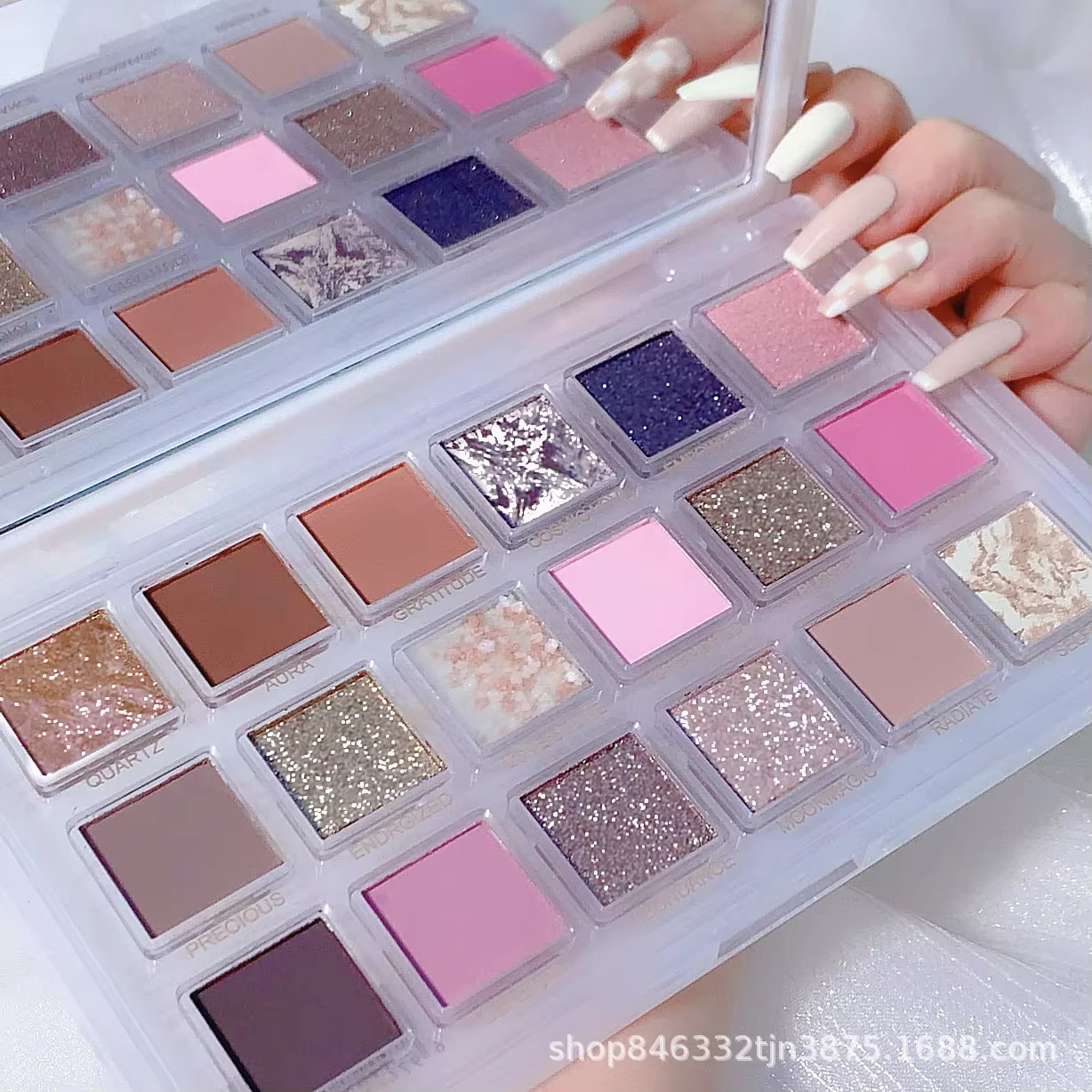 Palette de fards à paupières 18 couleurs, mat, scintillant, imperméable, maquillage longue durée, co