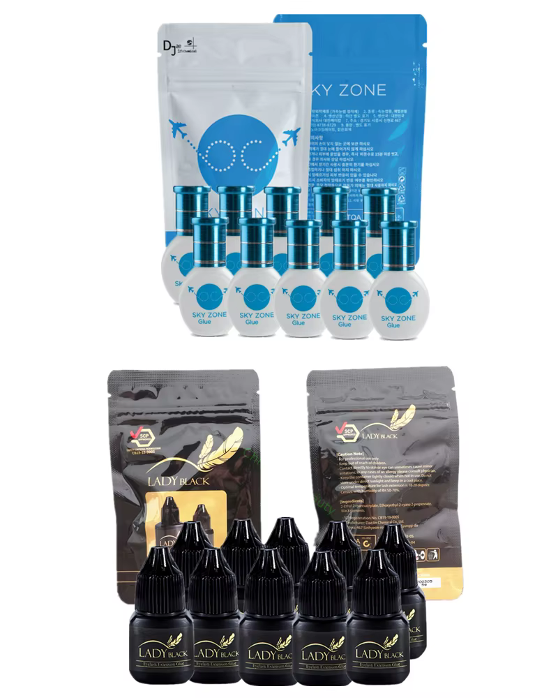 5/10 Bottles 5ml Lady Black Eyelash Extension Glue Sky Zone Strong Fast Drying False Eyelashes Glue 